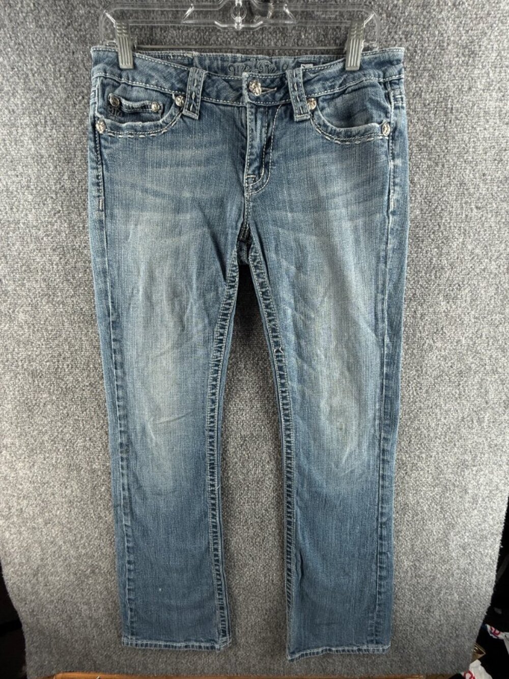 Miss Me Jeans Embellished Denim 30 Boot Cut Urban Embroidered Women ACTL 30X32